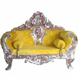 Yellow Color - Heavy Premium Metal Jaipur Couches - Sofa - Wedding Sofa - Wedding Couches - Made of High Quality Metal & Wooden