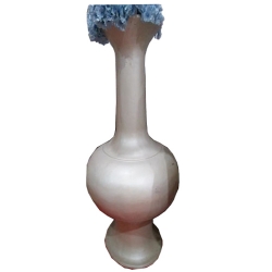 4 FT - Artificial Fancy Fiber Glass Flower Pot - Fiber Kundi - White Color