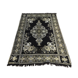 5 FT X 7 FT - Galicha - Carpet - Rugs - Dhurrie - Dari - Floor Mat - Satranji - Made Of Cotton - Black Color