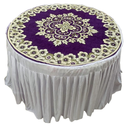 Round Table Cover - 4 FT X 4 FT - Made of Bright Lycra & Top Shannel Fabric Cloth