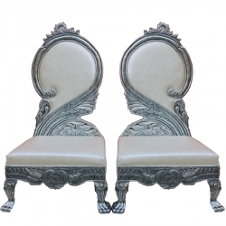 Heavy Premium Metal Jaipur Chair - Vidhi Chair - Made Of High Quality Metal & Wooden - 1 Pair ( 2 Chair )