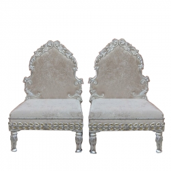 Heavy Premium Metal Jaipur Chair - Vidhi Chair - Made Of High Quality Metal & Wooden - 1 Pair ( 2 Chair )