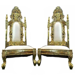 White Color - Udaipur - Heavy - Premium - Mandap Chair - Wedding Chair - Varmala Chair Set - Chair Set - Made of Wooden & Metal - 1 Pair ( 2 Chair )