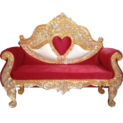 Brown & Golden Color - Regular - Couches - Sofa - Wedding Sofa - Maharaja Sofa - Wedding Couches - Made Of Wooden & Metal