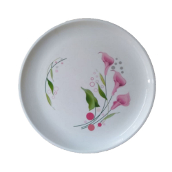 Printed Dinner Plates -13 Inch -  Made Of Food Grade Virgin Plastic Unbreakable - White Color