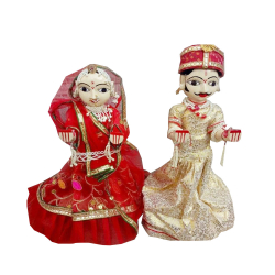 Rajshthani Dolls - 13 Inch X 2 Inch - Made of Wood