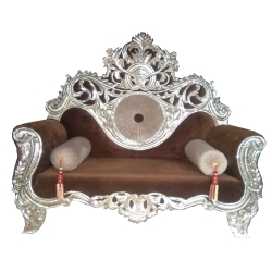 Chocolate Color - Heavy Premium Metal Jaipur Couches - Sofa - Wedding Sofa - Wedding Couches - Made of High Quality Metal & Wooden