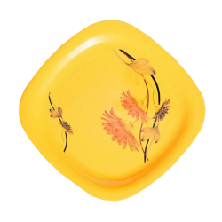 11.50 Inch Dinner Plates - Made Of Food-Grade Regular Plastic Material - Square  Shape - Printed Plate