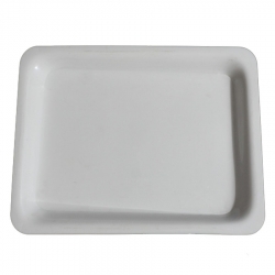 13 Inch X 17 Inch - Serving Tray - Made of Food Grade Acrylic - Rectangular Shape - White Color