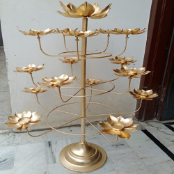 24 Inch - Lotus Tree - Candle Holder - Table Top Candle Stand - Candelabra - Candlestick - Golden
