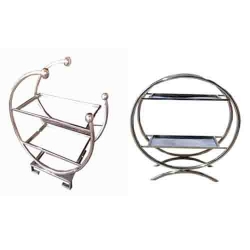 Salad Stand - Two Tier Round Shaped Rack - Spoon Stand - Made of Stainless Steel