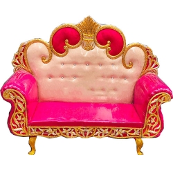 Pink & Peach Color - Regular - Couches - Sofa - Wedding Sofa - Maharaja Sofa - Wedding Couches - Made Of Wooden & Metal