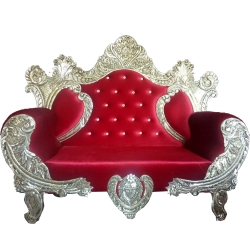 Red Color - Heavy Premium Metal Jaipur Couches - Sofa - Wedding Sofa - Wedding Couches - Made of High Quality Metal & Wooden