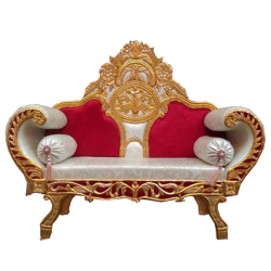 Red & White Color - Regular Couches - Sofa - Wedding Sofa - Maharaja Sofa - Wedding Couches - Made of Wooden & Metal