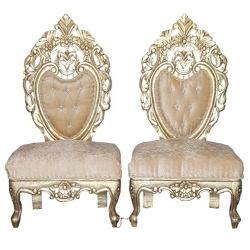 Vidhi-Mandap Chair -1 Pair (2 Chairs) - Made of Wood & Brass Coating