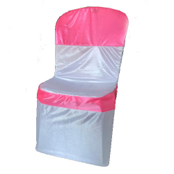 Chandni Chair  Cover -White & Baby Pink