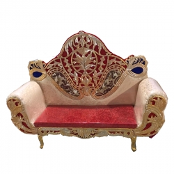 Brown & Creme Color - Regular - Couches - Sofa - Wedding Sofa - Maharaja Sofa - Wedding Couches - Made Of Wooden & Metal.