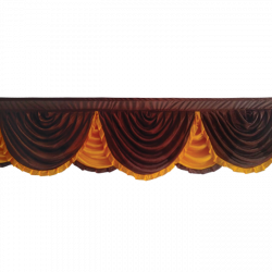 24  FT - Designer Zalar - Scallop Zalar - Kantha - Jhalar - Made Of Lycra - Brown & Orange Color