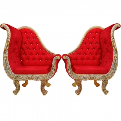 Heavy Premium Metal Jaipur Chair - Wedding Chair - Made Of High Quality Metal & Wooden - 1 Pair ( 2 Chair )