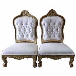 Vidhi-Mandap Chair -1 Pair (2 Chairs) - Made of Wood & Brass Coating