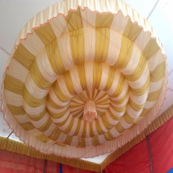 18 Ft X 18 Ft - Designer Mandap Ceiling Cloth -Shamiyana Ceiling - Taiwan Top - 26 Gauge Bright Lycra Cloth - Apple Ceiling - Fugga Ceiling - Balloon Ceiling - Mustard + Chandan Colour