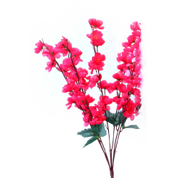 Height 21 Inch - Blossom Bunch X 7 Stick - AF - 356 - Leaf Bunch - Cherry Color