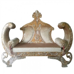 Cream Color - Heavy Premium Metal Jaipur Couches - Sofa - Wedding Sofa - Wedding Couches - Made of High Quality Metal & Wooden