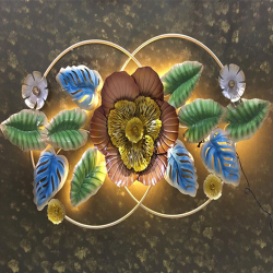 30.5 Inch - New Flower - Wall Decoration - With LED Light - Made Of Metal