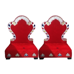 Vidhi Mandap chair 1pair (2 Chairs)  - Made of Wood with Metal