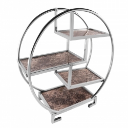 36 Inch - Stainless Steel Salad Stand - 4 Tier Stand - Silver Color - Made Of Stainless Steel