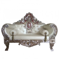 White Color - Heavy Premium Metal Jaipur Couches - Sofa - Wedding Sofa - Wedding Couches - Made of High Quality Metal & Wooden