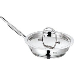 Fry Pan Trident with Lid - 24 Cm - Made of Stainless Steel