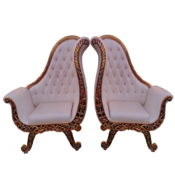 Heavy Premium Metal Jaipur Chair - Wedding Chair - Made Of High Quality Metal & Wooden - 1 Pair ( 2 Chair )