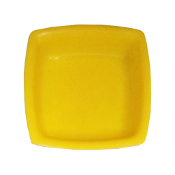 4 Inch - Chat Plates - Snacks Plates - Made Of Food Grade Virgin Plastic - Yellow Color