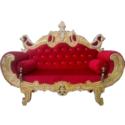 Brawn & Golden Color - Regular - Couches - Sofa - Wedding Sofa - Maharaja Sofa - Wedding Couches - Made Of Wooden & Metal