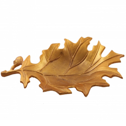 Serving Leaf Shape Tray - 15 Inch - Made of Aluminium with Golden Finish