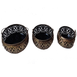 Decorative Urli - ( 6 Inch , 8 Inch , 9 Inch ) - Set Of 3 -  Made Of Iron