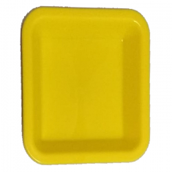 5 Inches Snack Plate - Square shape Chat Plate - Made Of Food Grade Virgin Plastic - Yellow color