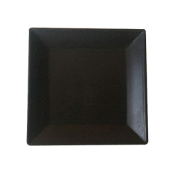 5 Inch - Snack Plate - Square Shape Chat Plate - Made Of Food Grade Regular Plastic - Black Color