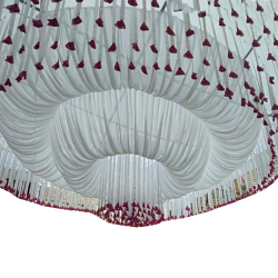 Fur Ceiling - 15 FT X 15 FT- Made of Heavy Quality Lycra with Polyester base & Satin Fabric Ribbon