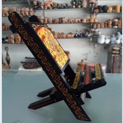 5 Inch x 3 Inch - Wooden Rajasthani Handcrafted Folding Multipurpose Chair with Mobile Stand.