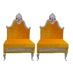 Vidhi Mandap Chair 1 Pair (2 Chairs)  - Made of Wood Me..