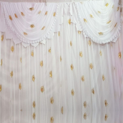 12 FT X 15 FT - Designer Curtain - Parda - Stage Parda - Wedding Curtain - Mandap Parda - Back Ground Curtain - Side Curtain - Made Of 24 Gauge Brite Lycra - White Color