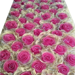 4 FT X 8 FT - Artificial Flower Panel - Back Material Taiwan Cloth - Pink & Golden Color