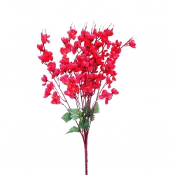 Red Color - Plastic Artificial Flower - Artificial Cherry Blossom - Flower Bouch - Flower Stick - Made of Plastic - Size (2 FT)