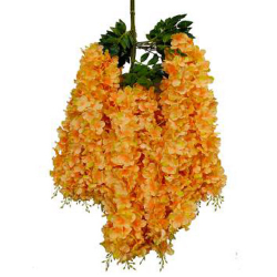 Height - 42 Inch - Hydrengea Wisteriya - Latkan - Flower Decoration - Artificial Latkan - Plastic Latkan - AF 1032 - 759 - Orange Color - 1 Packet ( 12 Pieces )