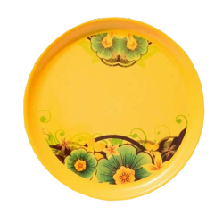 12 Inch Second Quality Dinner Plate - Made Of Food-Grade Regular Plastic Material - Round Shape - Printed Color