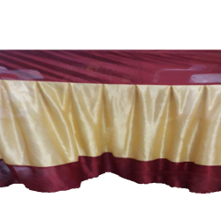 Height - 3 FT - Breadth - 18 FT - Table Cover Frill - Made Of Premium Lycra Quality - Golden Color & Mehroon Color