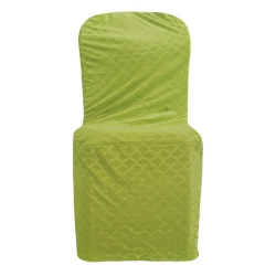 Emboss Velvet Cloth Chair Cover - Without Handle - For Plastic Chair - Armless - Parrot Green Color