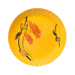 11.50 Inch Second Quality Dinner Plates - Made Of Food-Grade Regular Plastic Material - Leher Round Shape - Printed Plate.
